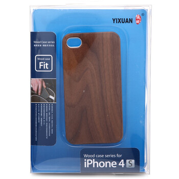 依璇 HHT 苹果 iphone4/4s 手机保护壳/保护套 黑胡桃实木+银色塑胶边框 银色