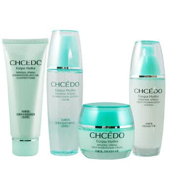 自然堂CHCEDO 活泉补水系列 四件套装 洁面+水+乳+霜 (清爽型) 保湿 补水