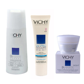 薇姿焕白4件套焕白泡沫洁面霜100ML+焕白柔肤水200ML+焕白晚霜50ML+优效防护隔离霜(明亮紫色)30ML