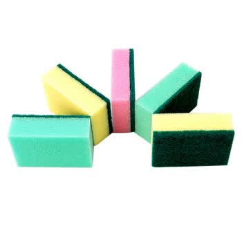 宅生活O-10012含无机抗菌剂防臭双层清洁海绵5入装 洗碗巾 百洁布