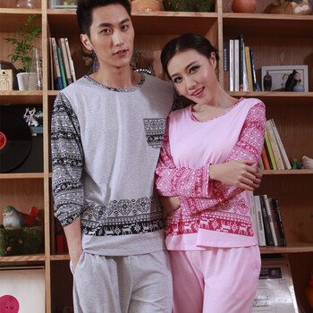 依纷EFENE 2012新品家居服 叮当恋人 圆领情侣款睡衣/家居服套装 ELV0002 粉红 XL