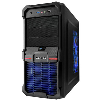 至睿（Vision）战斧X8 机箱（倒置38度架构/USB3.0/背部走线/电源下置/全黑化）黑色
