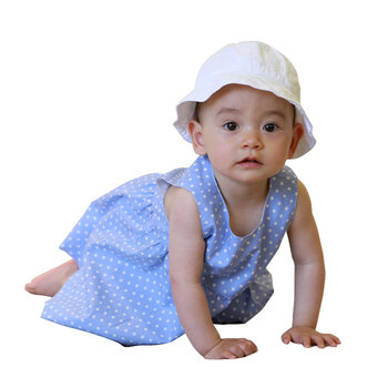 Ponie Conie 童装 夏装2012新款 女婴公主裙 连衣裙 80504 浅蓝白点 24M