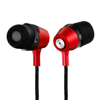 雅狐（YAFOX）耳塞 DT-M042 金属腔体/含麦可兼容iphone线控高清晰重低音入耳式耳塞 红色