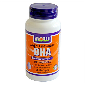 美国NOW诺奥 DHA儿童妙趣咀嚼软胶囊 829.4mg*60粒（原装进口）