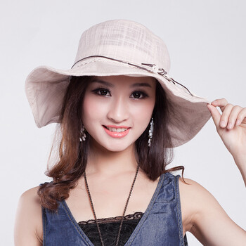 touch yf951-1 花边大木扣遮阳帽子 夏季女韩版潮太阳帽 灰蓝色 M(56-58cm)