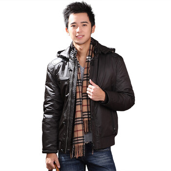 恒源祥 男士短款 保暖时尚休闲羽绒服8008 黑色1# 190/104A(XXXXL)