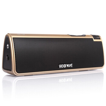 冲击波（shockwave）插卡音箱 SM-106 双模供电/顶部大旋钮开关音量设计/AUX/FM/USB/SD卡/手电 香槟金