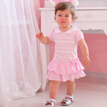Baby2 2012新款婴幼儿夏装女婴童翻领衫套装YXB392082 粉色 100