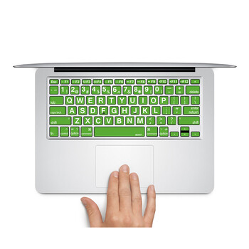SkinAT MacBook苹果笔记本 iMac 键盘贴膜 保护贴 键盘膜 贴纸 绿色大字体 Pro 15 (Retina)
