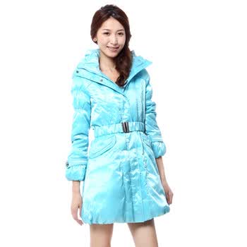 雅鹿·自由自在女花边领羽绒服^@^ F108830 天蓝色 175/XXL