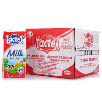 法国 Lactel兰特牌全脂牛奶1L*12盒