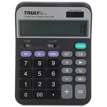 信利(TRULY)831c-12黑色中大型台式办公计算器