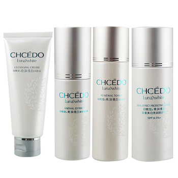 自然堂CHCEDO 亮润美白系列 四件套装 洗+精华+水+防护乳 保湿 补水 美白 抗皱