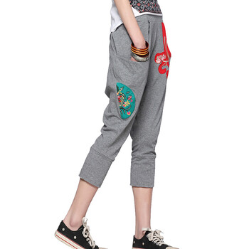裂帛 2012新款夏装 棉拉架贴布绣花 七分裤哈伦裤 22170046 灰色 XL