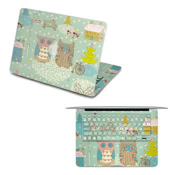 SkinAT 苹果笔记本MacBook全套保护贴膜 3M材料 恋恋猫头鹰 Air 13 2011款