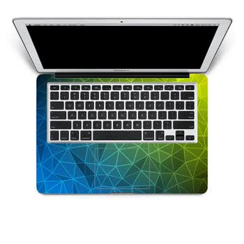 SkinAT 苹果笔记本MacBook手托保护贴膜 不含键盘 3M材料 蓝绿格调 Pro 15