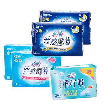 怡丽 丝感超薄干爽夜用350（8片）*2+丝感超薄干爽日用240（18片）*2包+清呼吸护翼型180（20片）