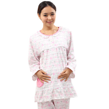 雅孕 孕妇睡衣 家居服 哺乳衣 月子服 BE29 粉色 XL