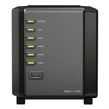 群晖（Synology）DS411slim 4盘位 NAS网络存储服务器（无内置硬盘）