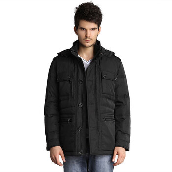 恒源祥 男士中长款 商务休闲中老年羽绒服9103 灰色7# 190/104A(XXXXL)