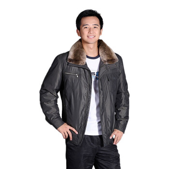 恒源祥 男士短款 中老年带毛领羽绒服9280 灰色8# 190/104A(XXXXL)