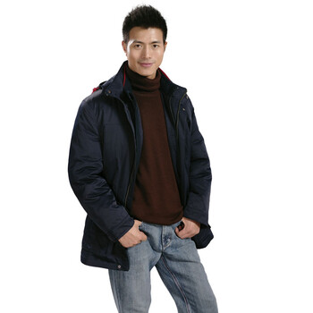 恒源祥 男士中长款 商务两件套时尚羽绒服7026 藏青1# 190/104A(XXXXL)