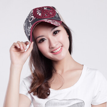 touch G6786N 混款嘻哈字母棒球帽 夏季女款鸭舌帽韩版潮太阳帽 酒红色 可调节