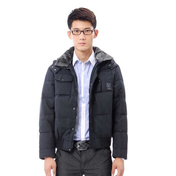 雅鹿 男 休闲茄克面包羽绒服 ^@^YL60770 黑藏青 190/4L