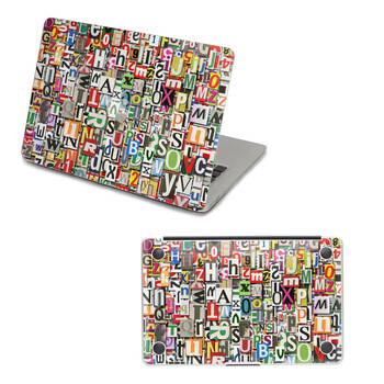 SkinAT 苹果笔记本MacBook外壳及底部保护贴膜 3M材料 混乱字母 Pro 15