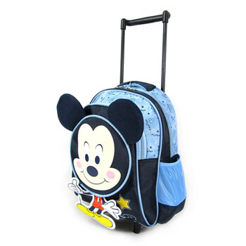 【迪士尼Disney】米奇米妮可爱幼儿拉杆包 藏青