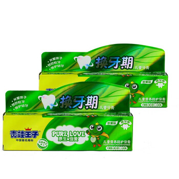 青蛙王子 儿童营养防护牙膏 6-12岁换牙期 苹果味 50g 2盒 更实惠