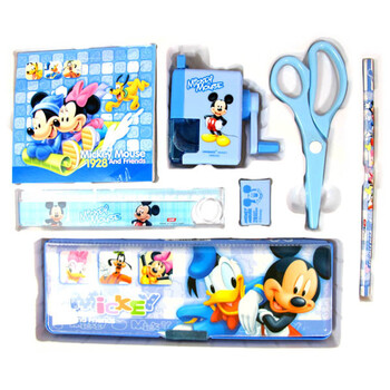 Disney DM6049 迪士尼迎开学米奇超值特大礼盒笔盒8件套 藏青