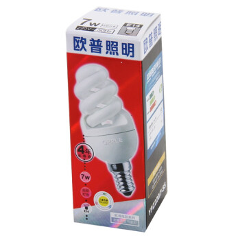 
                                        【京东超市】欧普照明节能灯全螺-7W-E14白炽灯色5支装                