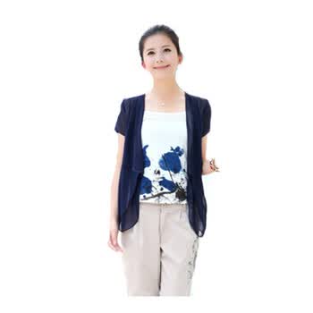 人醉衣香（邂逅江南）rzyx 2012夏装新款衣服夏季两件套大码女装短袖宽松时尚T恤h8742 蓝色 XXL