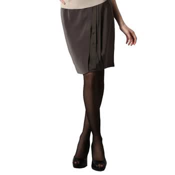 INSUN恩裳 2012新品 斜纹褶皱女士半身裙 咖啡色90150080 咖啡色 XXL