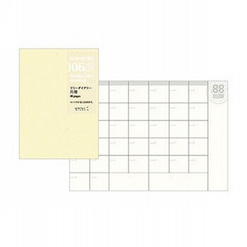 日本Midori Traveler's Notebook 护照型替芯006| 月历日程14个月