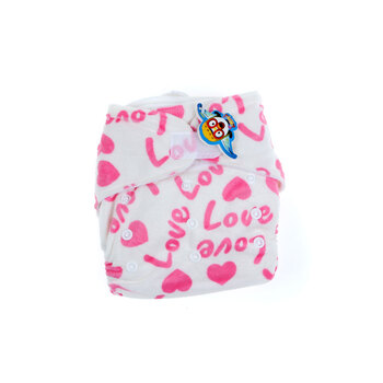 婴秀pororo 可洗布尿裤 可调大小婴儿尿布兜 透气防漏 送2条隔尿垫 BNK-008-C302