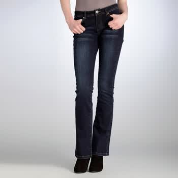 乐都特 Laredoute 女式修身微喇牛仔裤 3色 ZX222 蓝黑色 XXL(170/84A31)