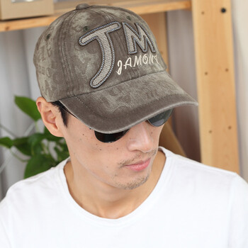 旺角16号 新款男帽 水洗棉 棒球帽 鸭舌帽 字母JM BQM-12-602 卡其绿