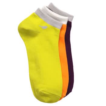 敦印Doin 精梳棉撞色船袜男三双装黄橙紫 N730024 多色 均码