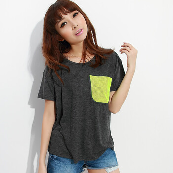 cherrykeke 2012夏装新款韩版修身打底衫短袖t恤 女装 SZ3088灰色 M