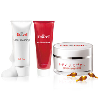 Dr.cell 细胞博士 柔和洁面泡泡80g+维生素A醇精华胶囊20粒装+深层养肤面膜100g
