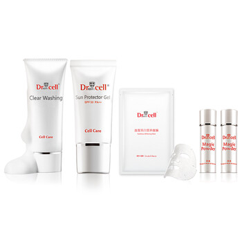 Dr.cell 细胞博士 4件套装（洁面泡泡+防晒美白凝胶+晶粉*2+面膜3片装）