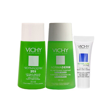薇姿VICHY油脂调护洁面啫喱控油收敛3件套（洁面啫喱+净肤收敛水+紧致精华露）夏日美妆风暴