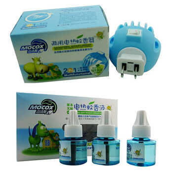 迈洁斯两用电热蚊香器+草本无味电热蚊香液（3*45ml)8002+8010