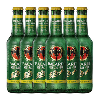 百加得绝+朗姆预调酒柠檬味 6瓶装 275ml*6