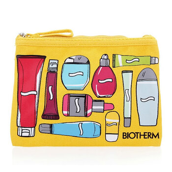 碧欧泉Biotherm 经典趣味漫画风化妆包 手包 帆布包 黄色