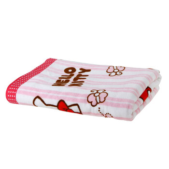 亚光LOFTEX红苹果kitty系列割绒浴巾柔软吸水hello kitty授权632203 粉色 浴巾