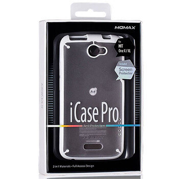 摩米士（MOMAX）HTC One X 软硬双色套 实色白边+透明白底 适用于HTC One X/S720e/One XL/X325s附送保护膜
